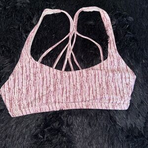 Red heathered straps sports bra